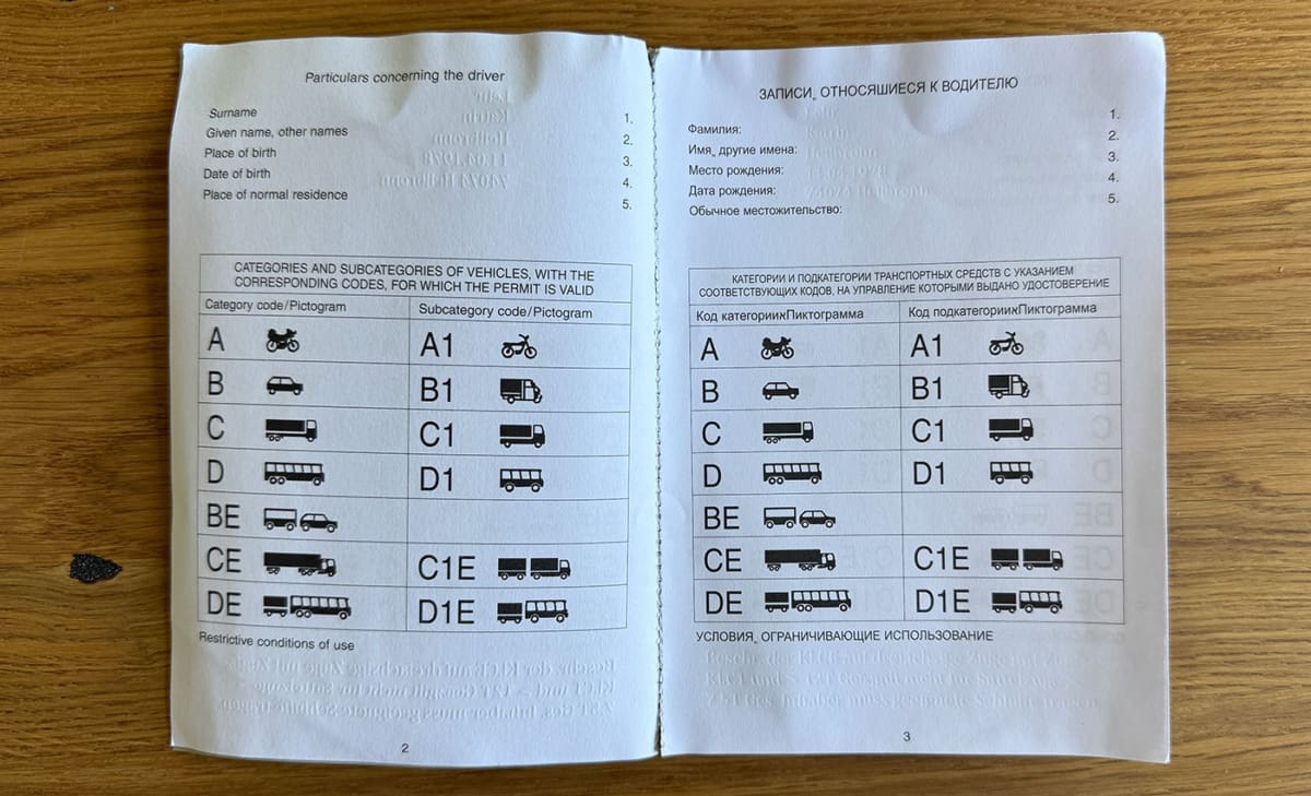 Wichtig beim internationalen Führerschein sind diese Übersetzungen. 