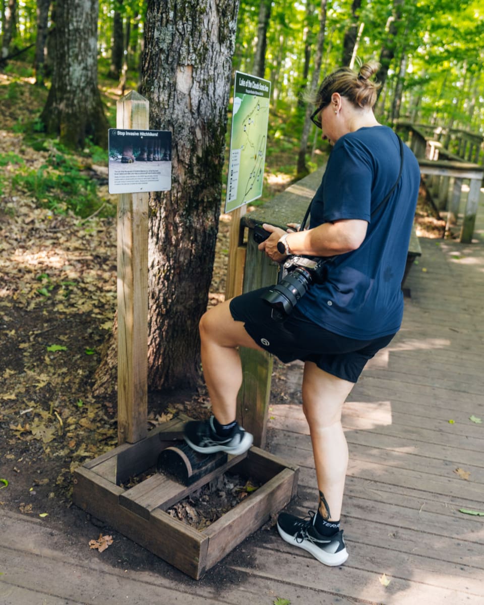 Immer Schuhe putzen und keine Keime, Bakterien und Samen woandershin mitnehmen - wichtig in jedem State Park