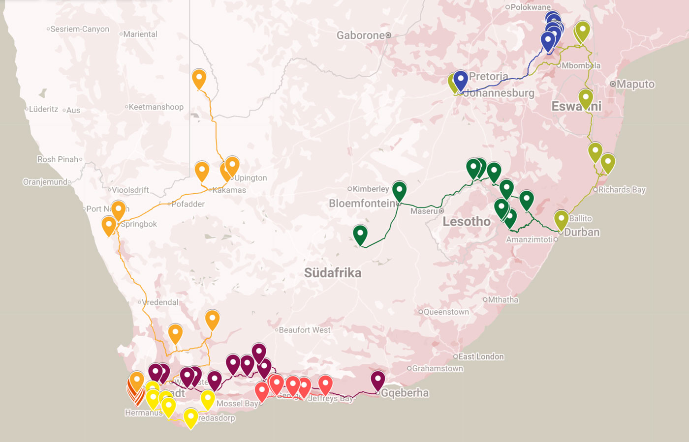 Südafrika Rundreise Routenvorschläge