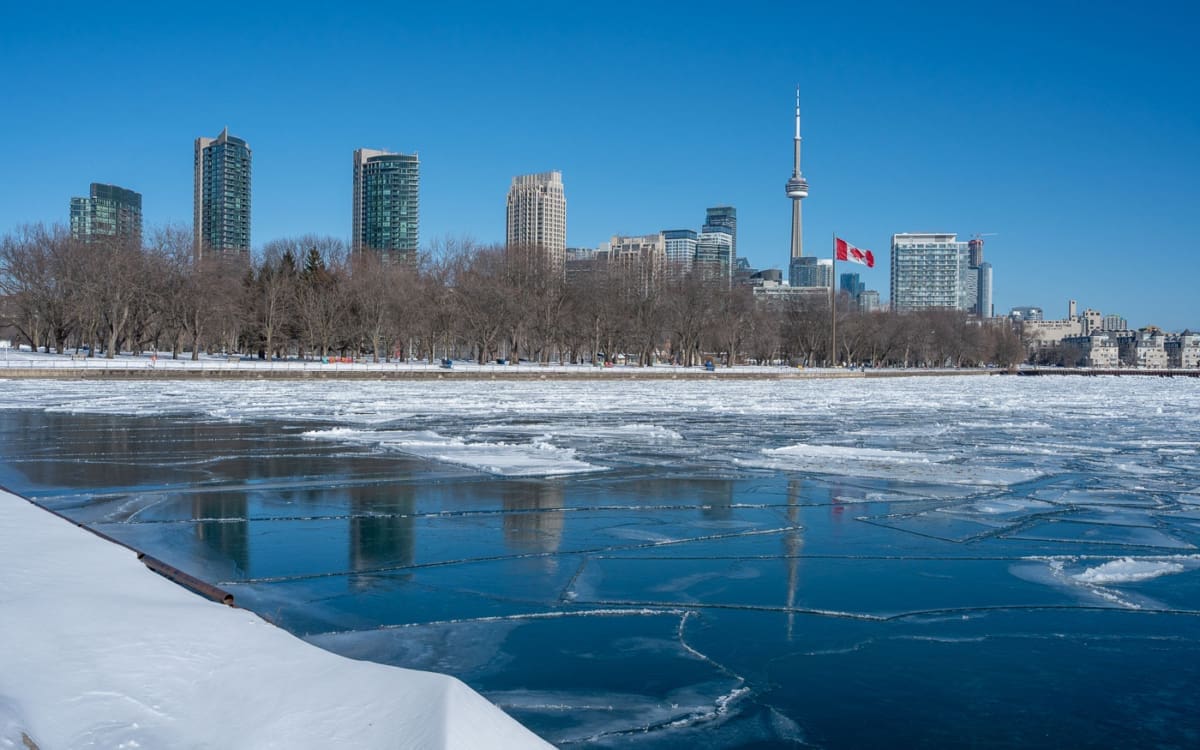 Aussichten auf die Skyline in Toronto vom Trillium Park