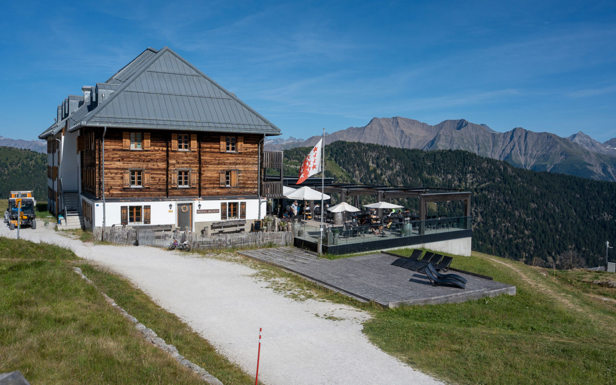 Das Hotel Belalp gesehen von unserem Chalet, welches zum Hotel gehört.
