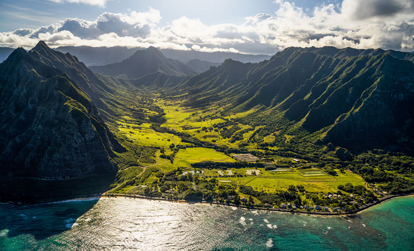 Kualoa Ranch vom Helikopter (Oahu, Hawaii)