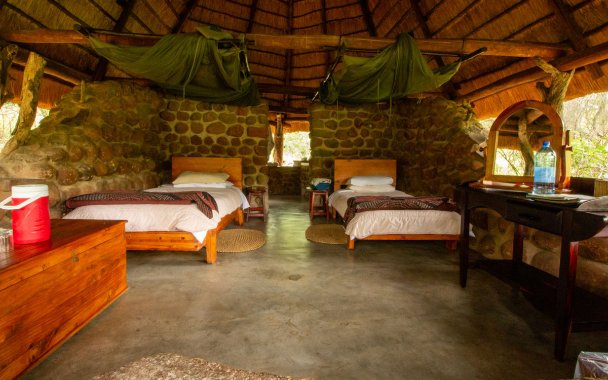 Unsere offene Hütte im Mkhaya Game Reserve
