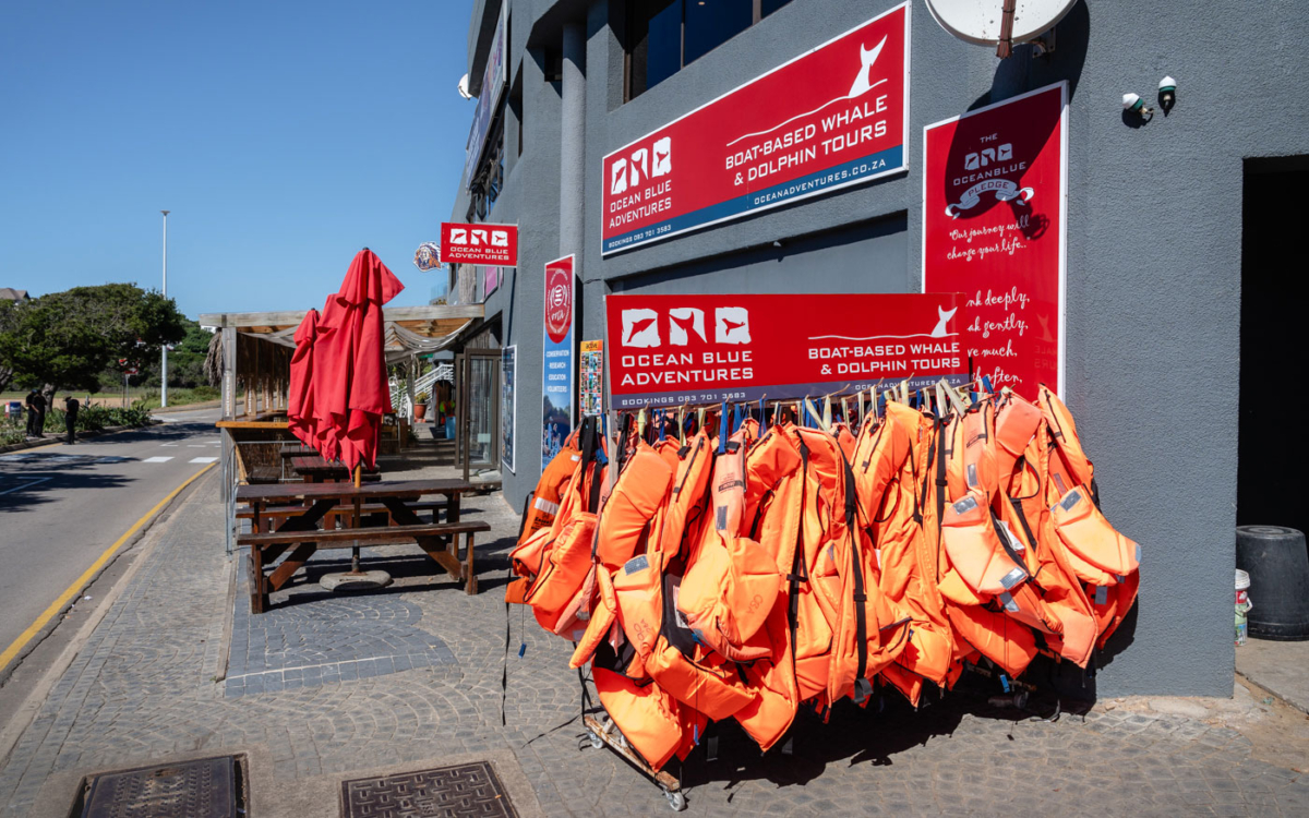 Treffpunkt am Headquarter von Blue Ocean Adventures in Plettenberg Bay
