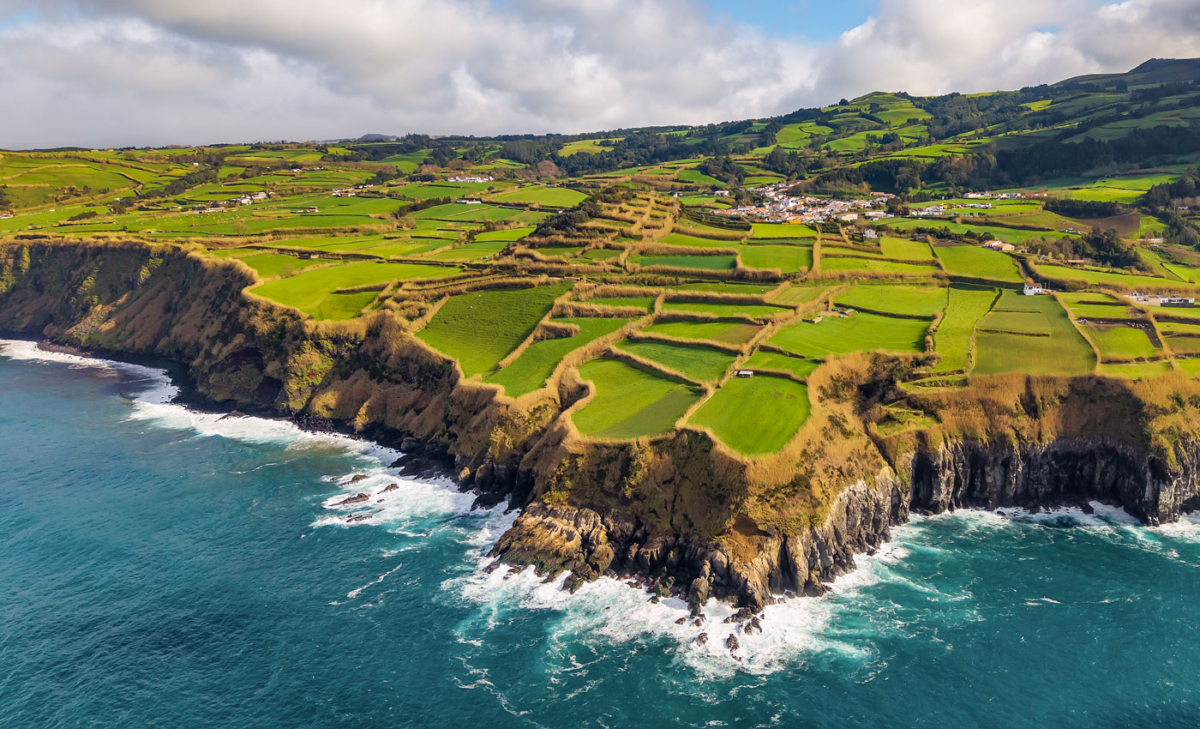 Sao Miguel Azoreninsel aus der Luft