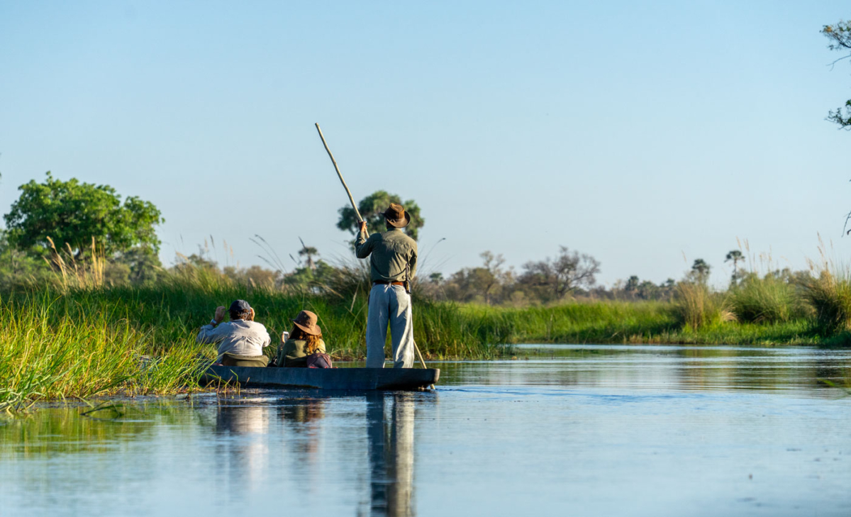 Mokoro-Safari im Okavango Delta in Botswana